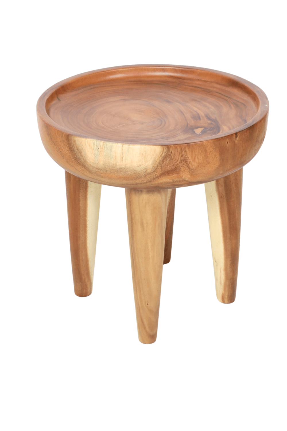 Nr 4 bijzettafel suar rond met 4 poten 45x45x46 cm