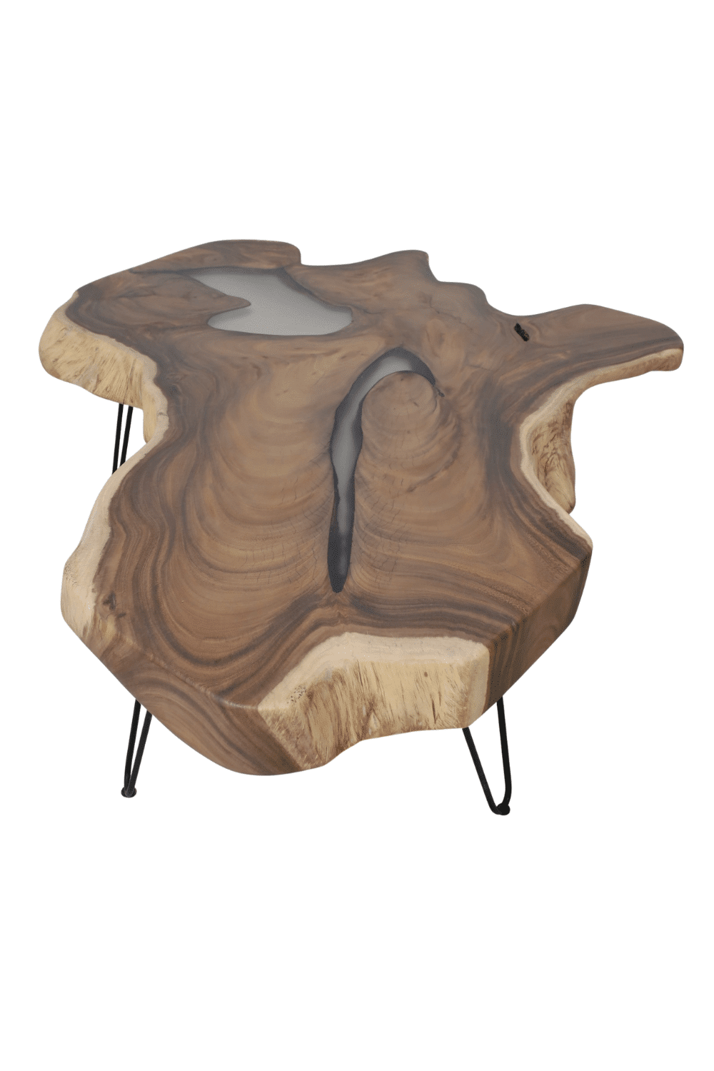 Boomstam salontafel met epoxy suar hout 140 cm