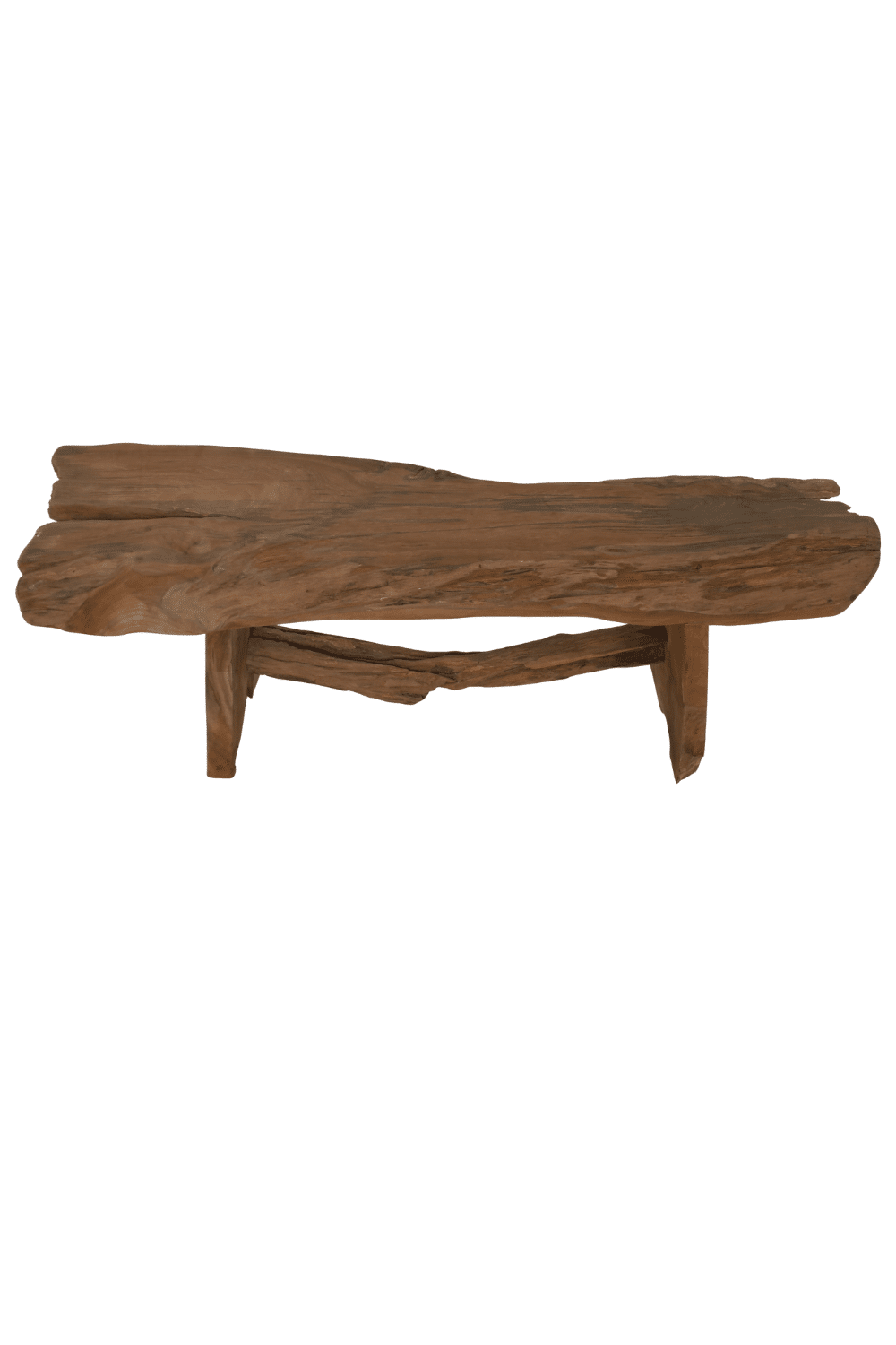 Teak boomstam bankje 120x 37x46 cm