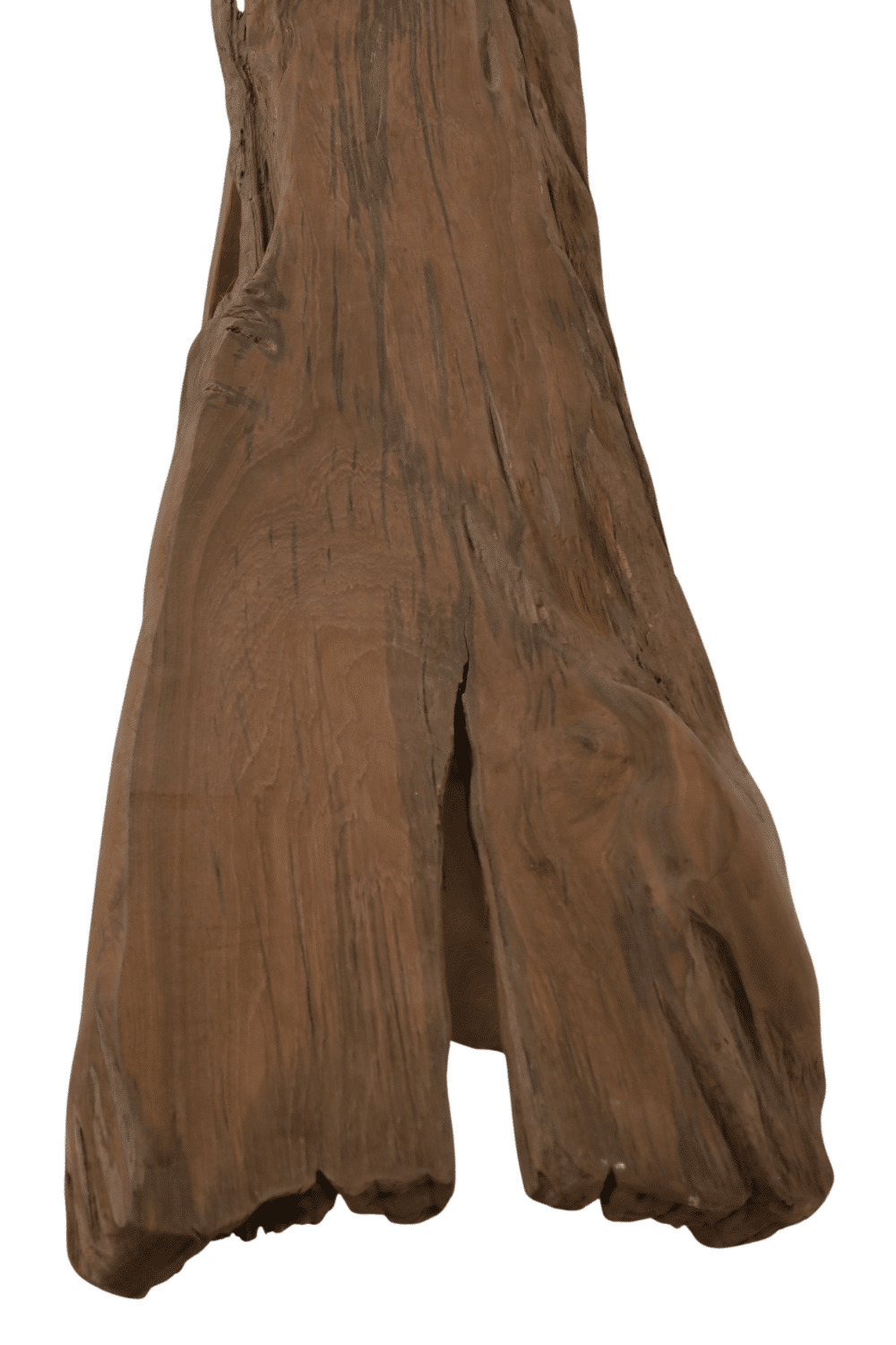 stoer Teakhouten boomstam bankje 120x 37x46 cm