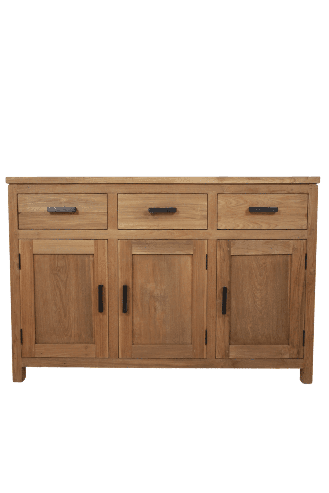 Teak houten dressoir 130x42x88 cm