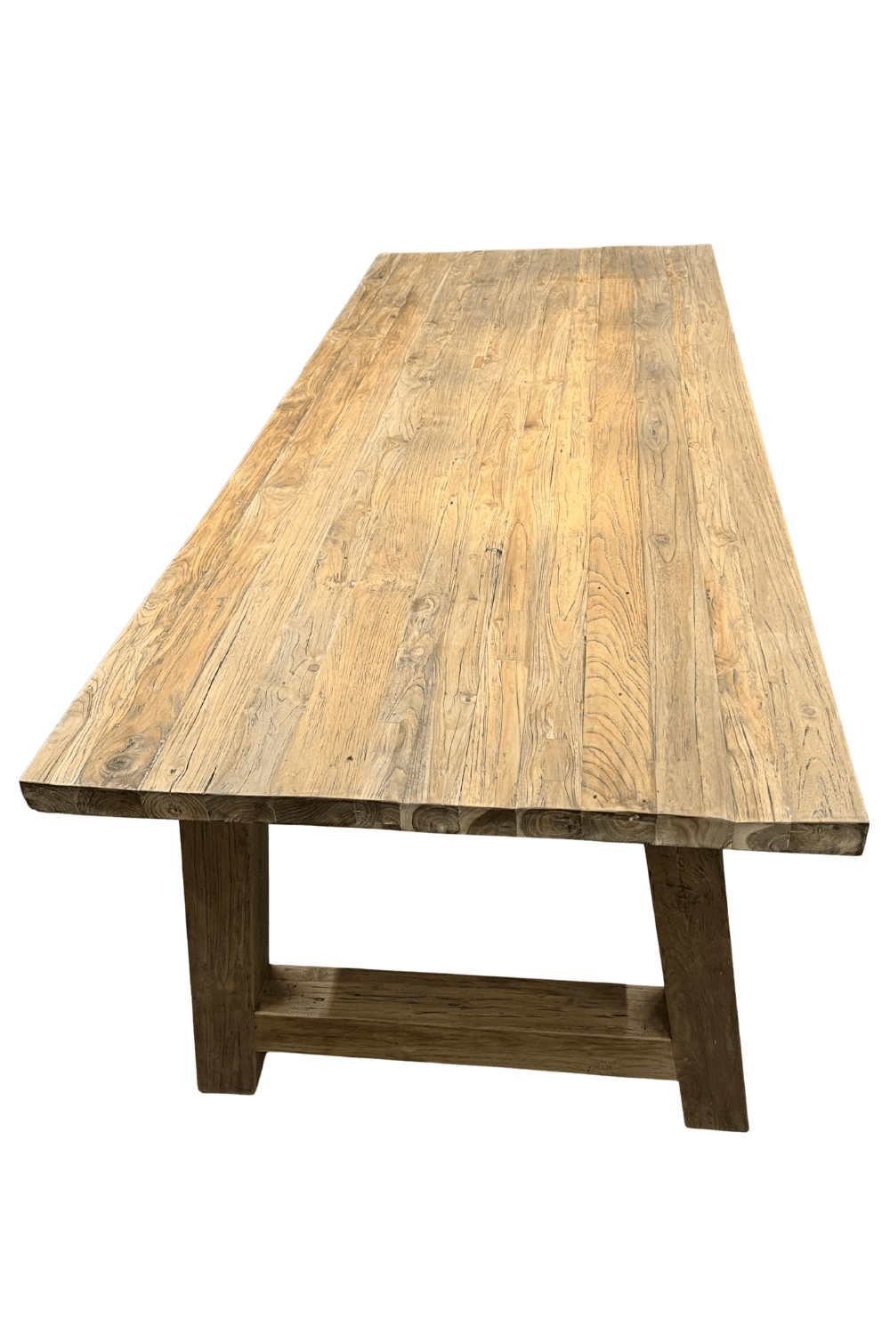 Landelijke eettafel teak hout 240 cm met a poot Landelijke eettafel teak hout 240 cm met a poot