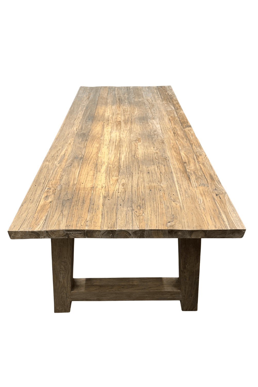 Landelijke eettafel teak hout 240 cm met a poot Landelijke eettafel teak hout 240 cm met a poot