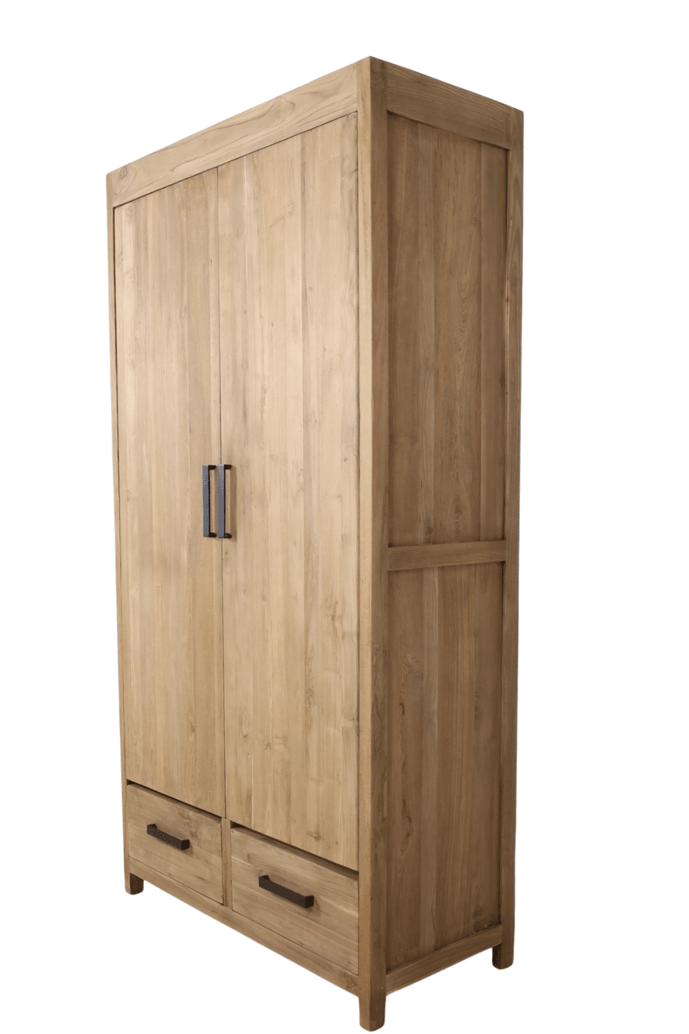 Teak houten opbergkast 110x50x210 cm met lades