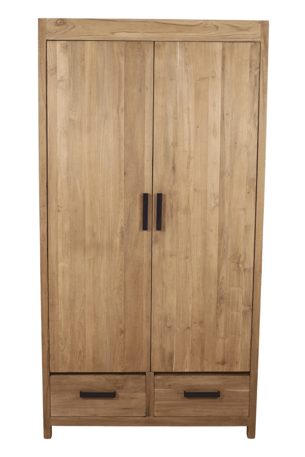 Teak houten opbergkast 110x50x210 cm met lades
