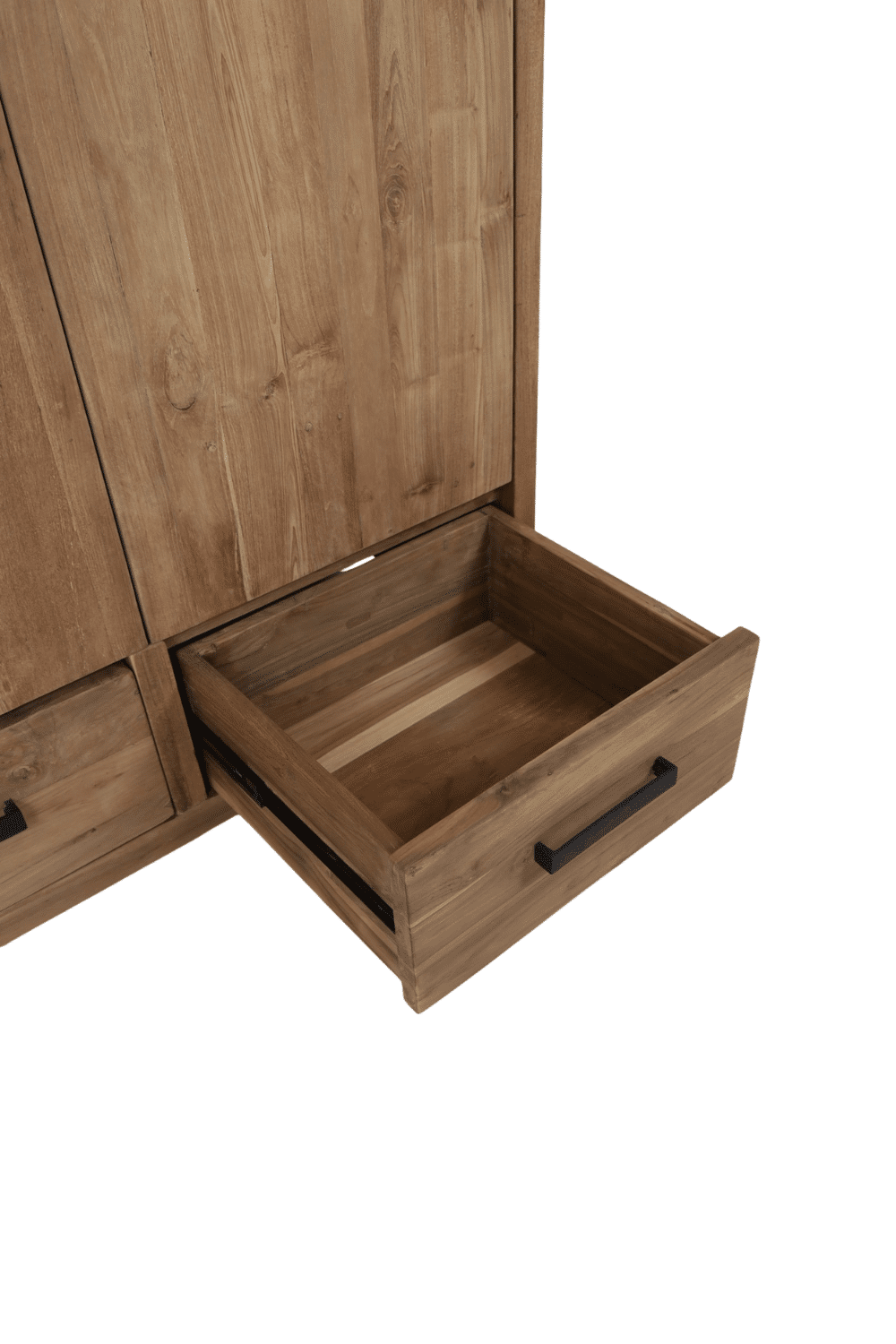 Teak houten opbergkast 110x50x210 cm met lades