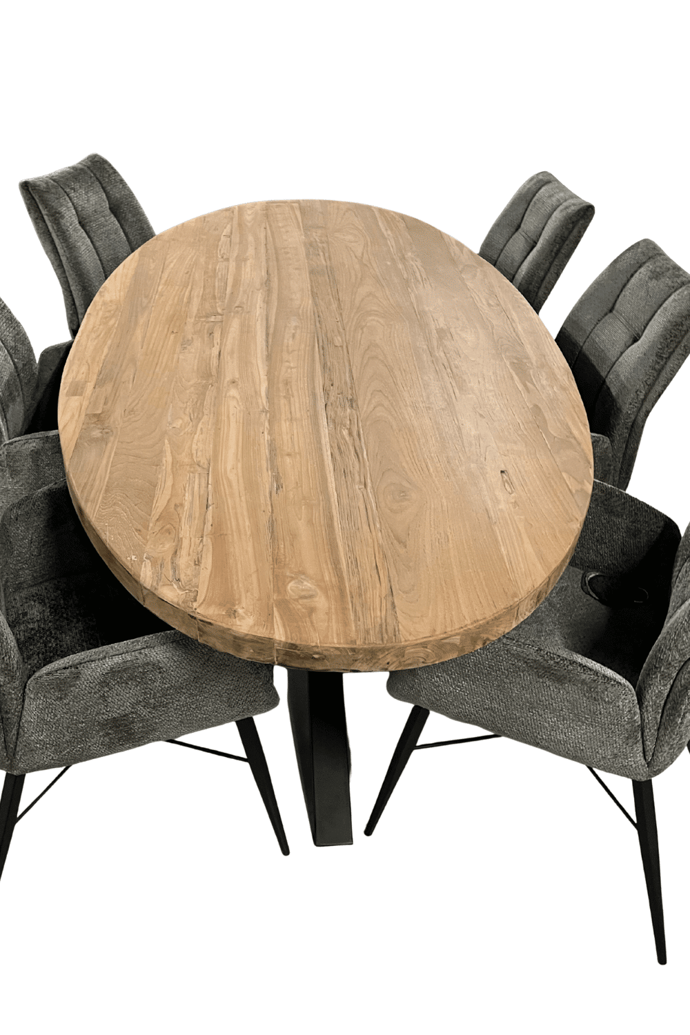 Teak houten ovale eettafel 220x110x78 cm