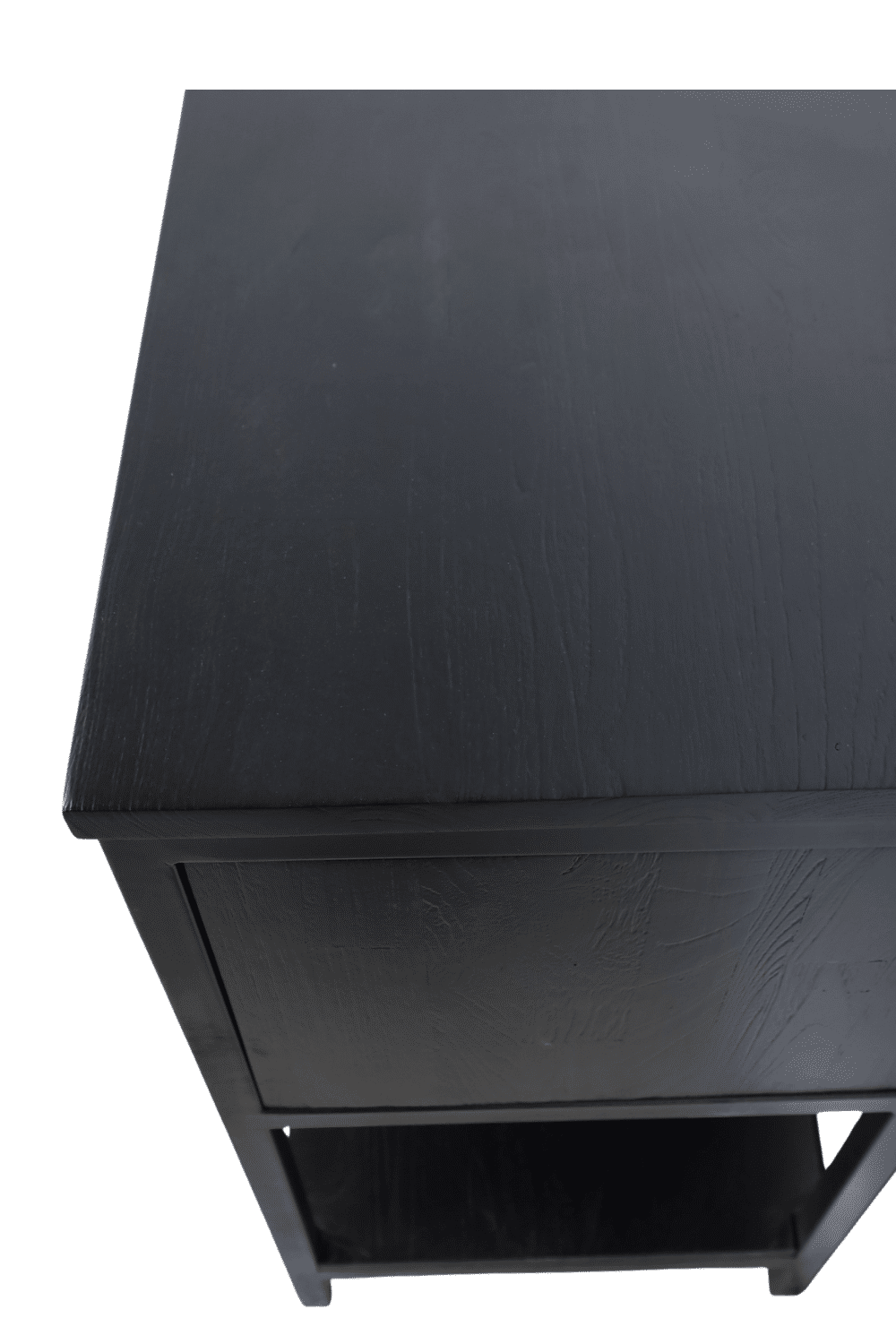 Zwart teak houten Badkamermeubel met 3 lades en onderplank 120x45x85 cm Zwart teak houten Badkamermeubel met 3 lades en onderplank 120x45x85 cm