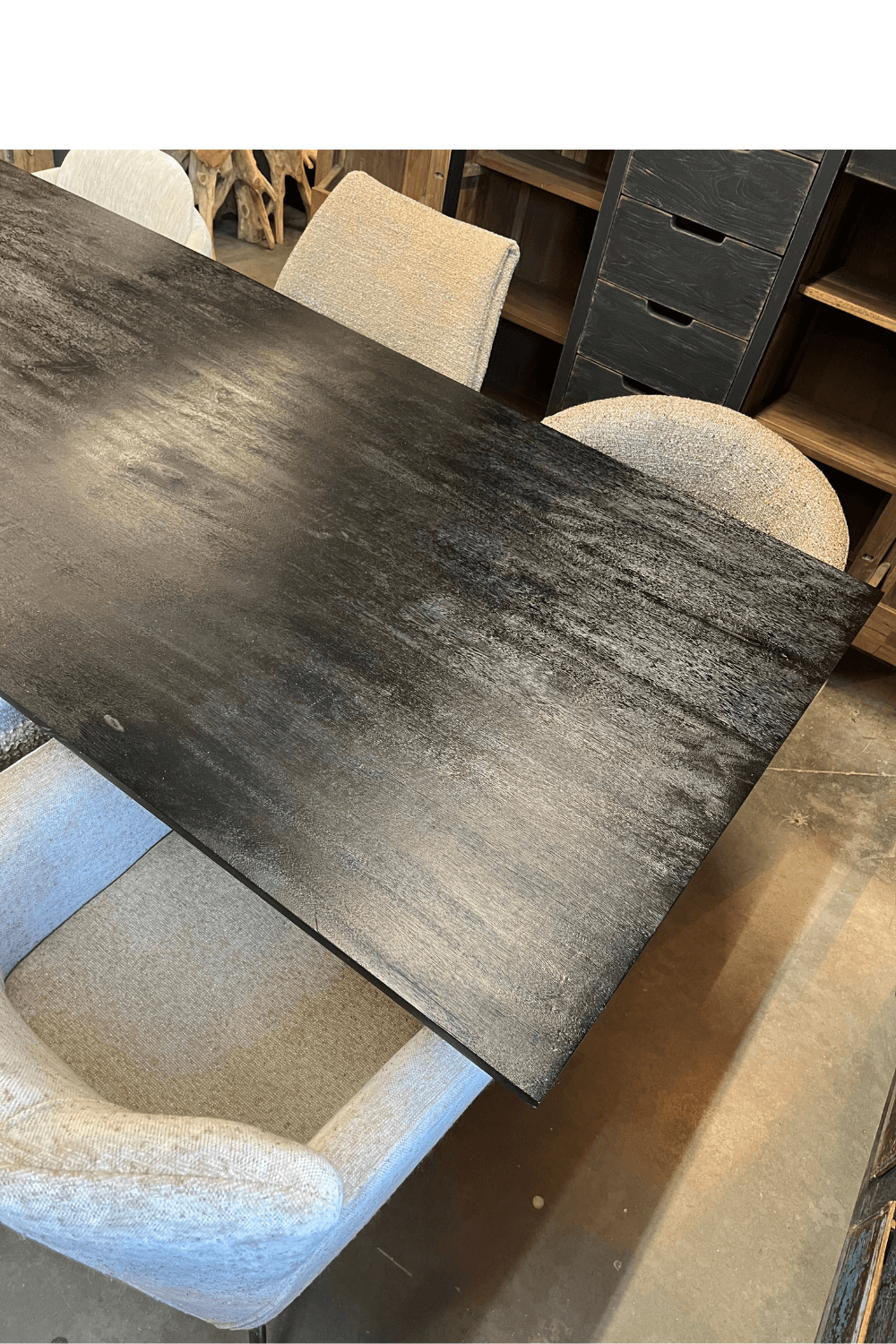 Zwarte mango houten eettafel 220 cm Zwarte mango houten eettafel 220 cm