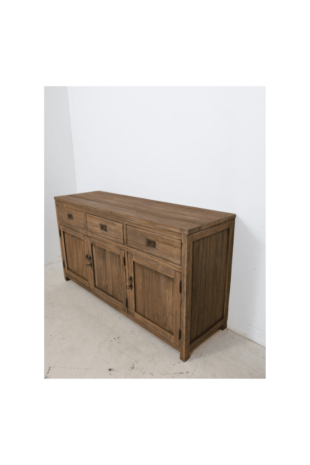 landelijk teak houten rustiek badkamermeubel met lades en deurtjes 160x50x85 cm