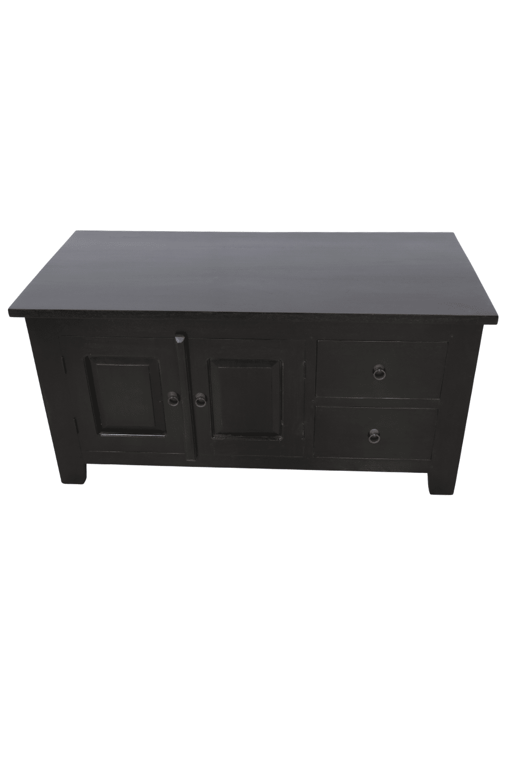 tv meubel koloniaal zwart 120x55x60 cm 2 deurtjes en 2 lades