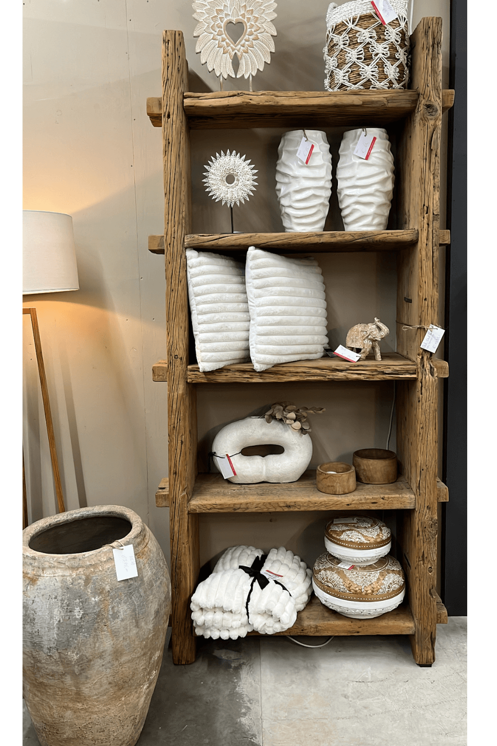 Oud Houten Boekenkast Rek Hoog