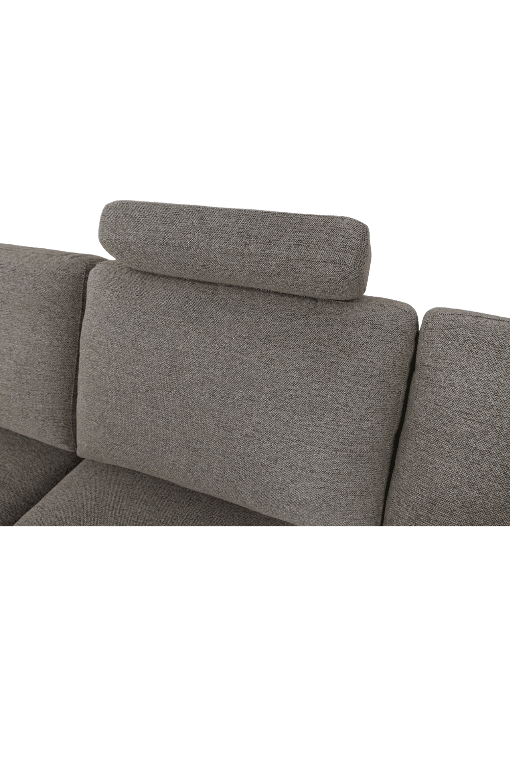 hoekbank met vaste kussens Hoofdsteun en ronde vorm grijs 275 cm