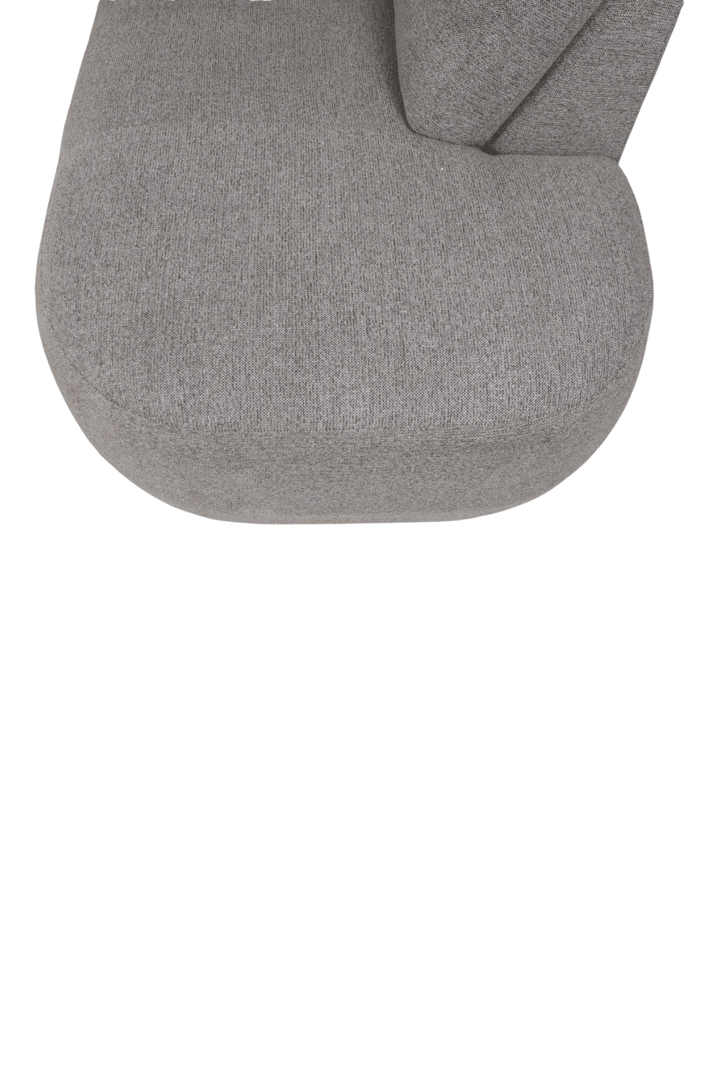 hoekbank met vaste kussens Hoofdsteun en ronde vorm grijs 275 cm