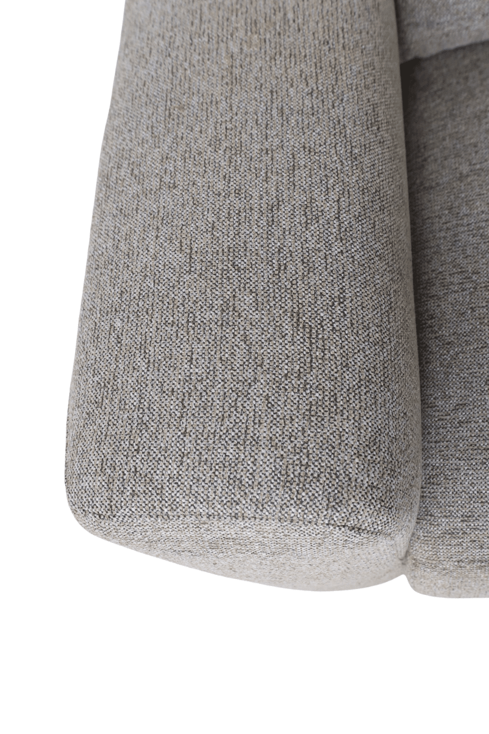 hoekbank met vaste kussens Hoofdsteun en ronde vorm grijs 275 cm