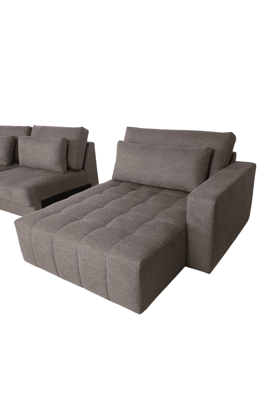 Luxe grote hoekbank 350 cm plofbank grijs