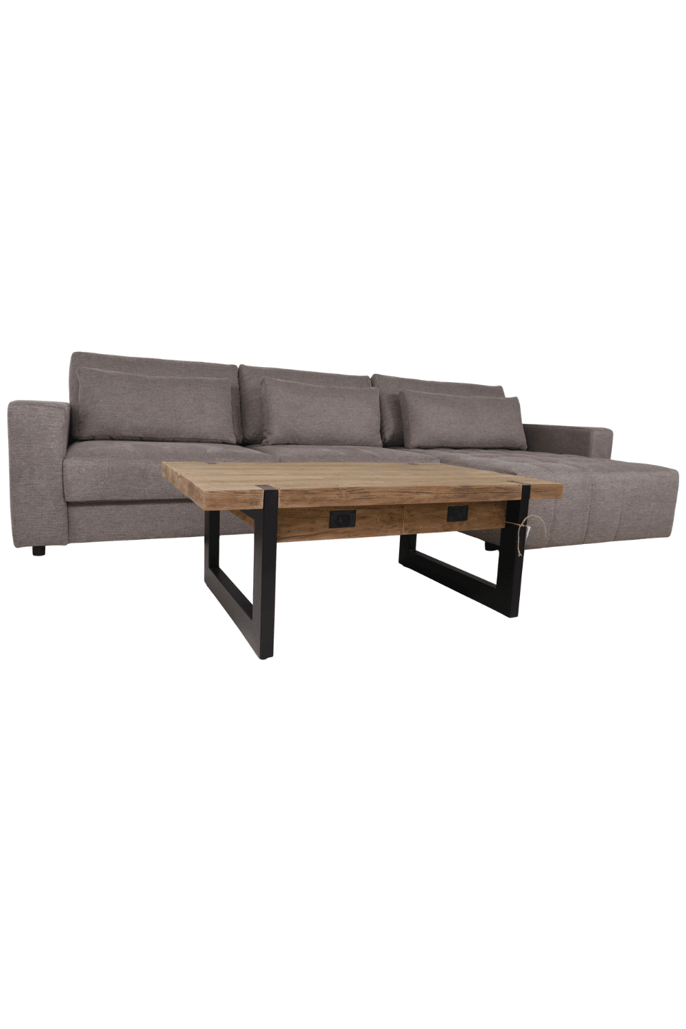 Luxe grote hoekbank 350 cm plofbank grijs