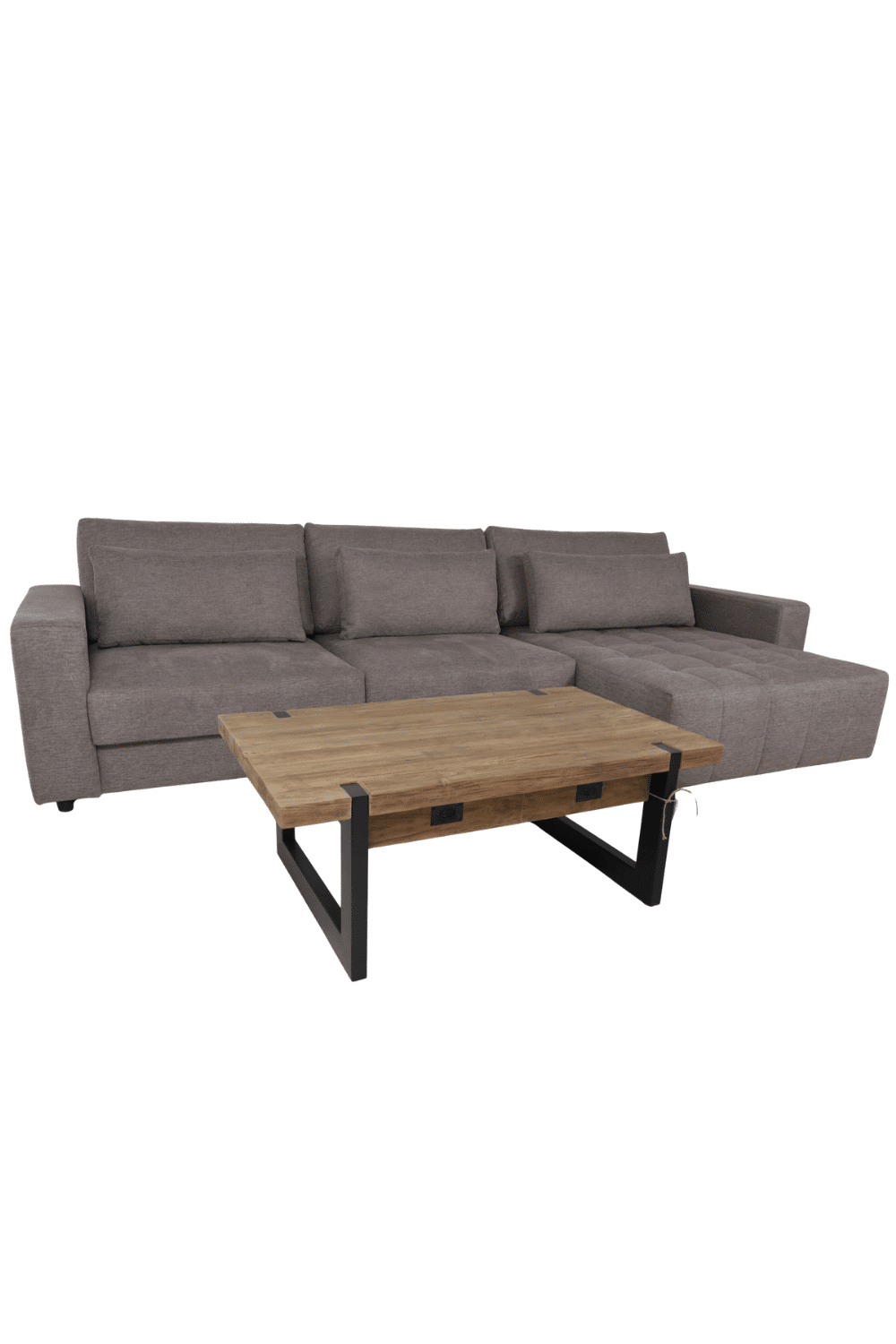 Luxe grote hoekbank 350 cm plofbank grijs