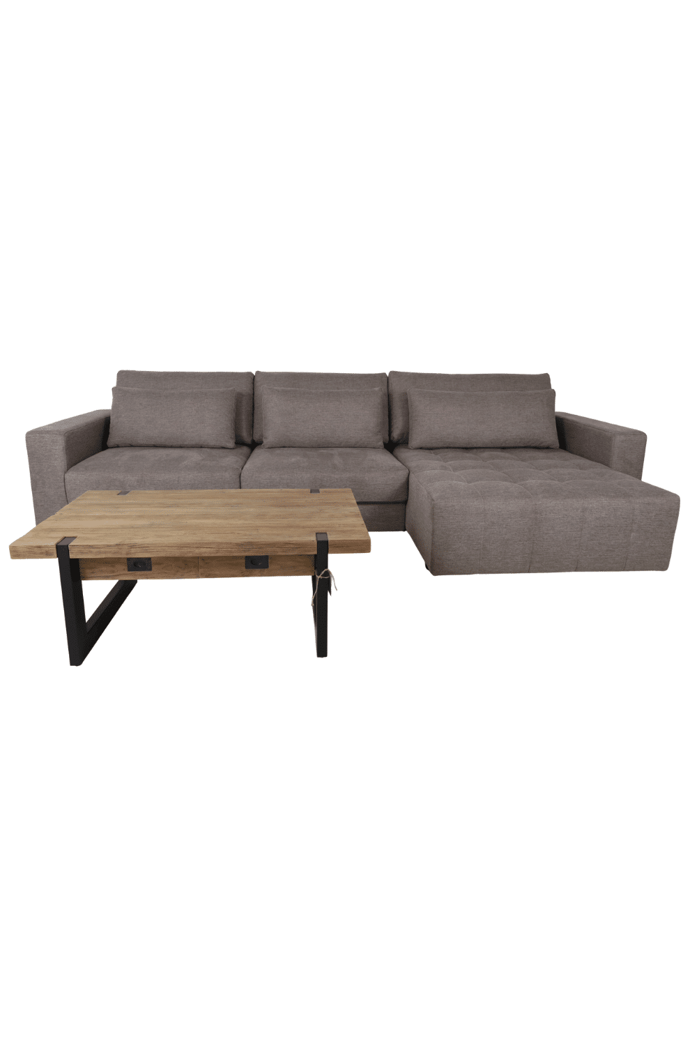 Luxe grote hoekbank 350 cm plofbank grijs