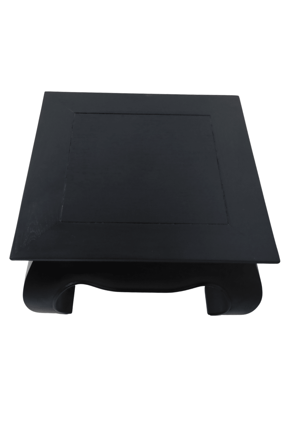 zwarte kleine vierkante salontafel met bolle poten Opium salontafel zwart 60x60x40 cm koloniaal zwarte kleine vierkante salontafel met bolle poten Opium salontafel zwart 60x60x40 cm koloniaal