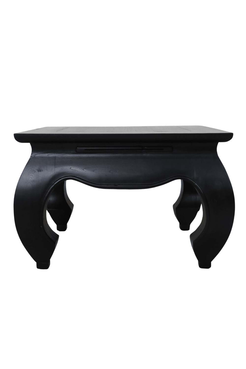 zwarte kleine vierkante salontafel met bolle poten Opium salontafel zwart 60x60x40 cm koloniaal zwarte kleine vierkante salontafel met bolle poten Opium salontafel zwart 60x60x40 cm koloniaal