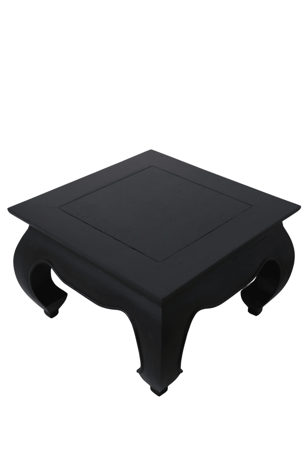 zwarte kleine vierkante salontafel met bolle poten Opium salontafel zwart 60x60x40 cm koloniaal zwarte kleine vierkante salontafel met bolle poten Opium salontafel zwart 60x60x40 cm koloniaal