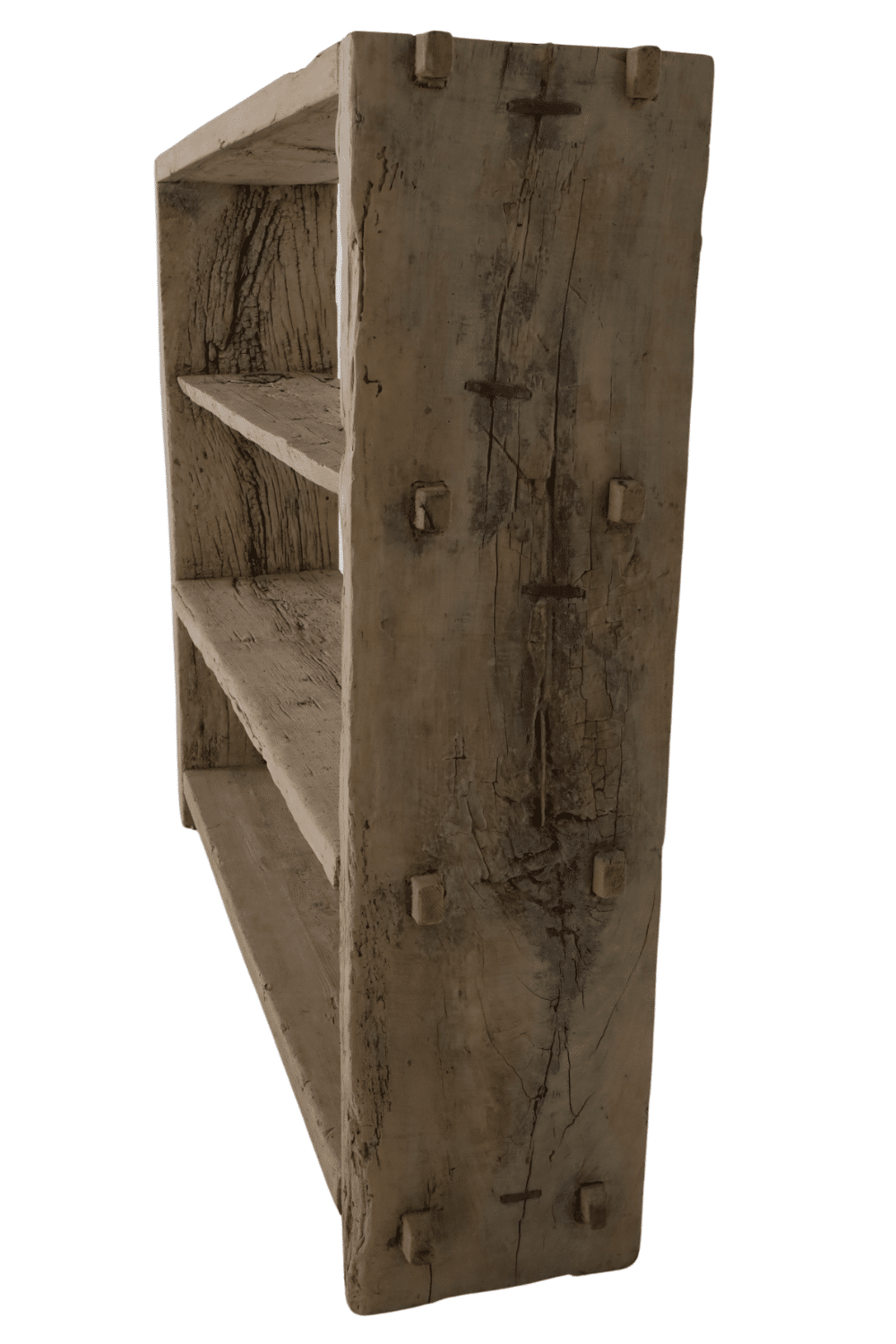Oud houten rek Boekenkast rek half hoog 170x37x141cm