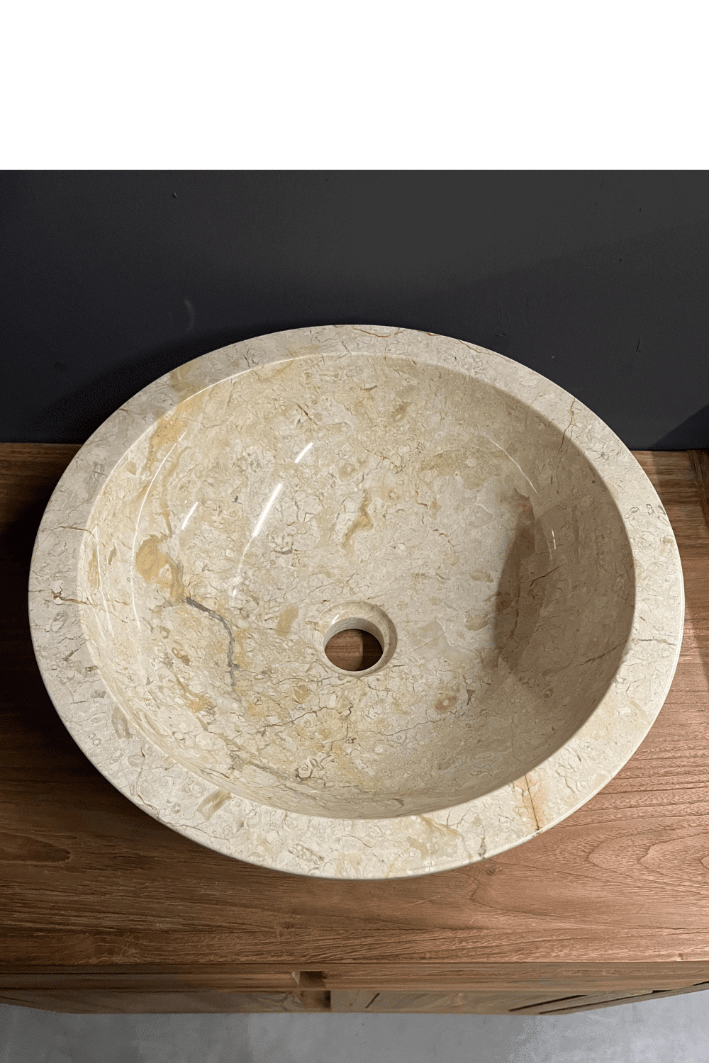 Ronde Marmeren wasbak beige crème