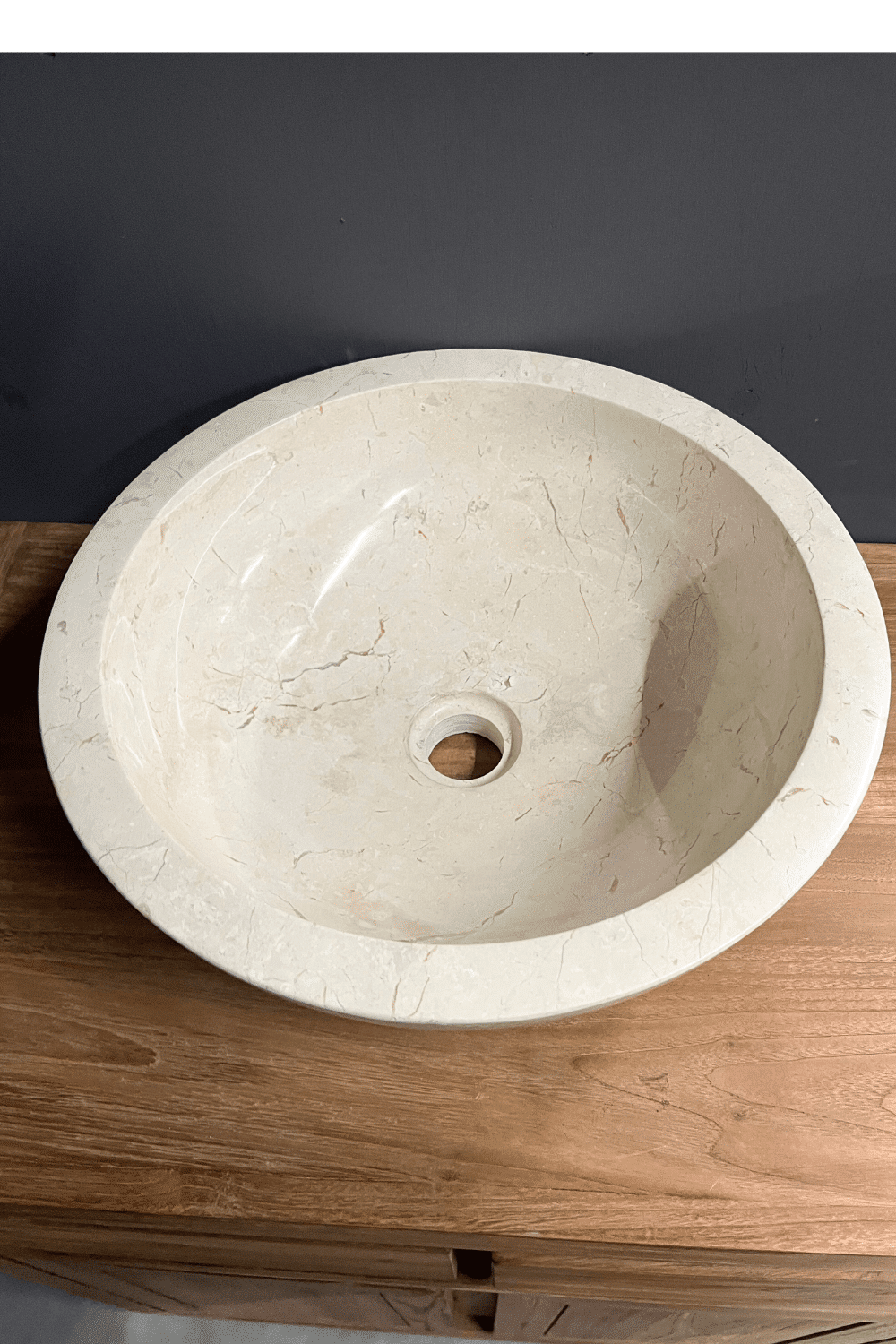 Ronde Marmeren wasbak beige crème