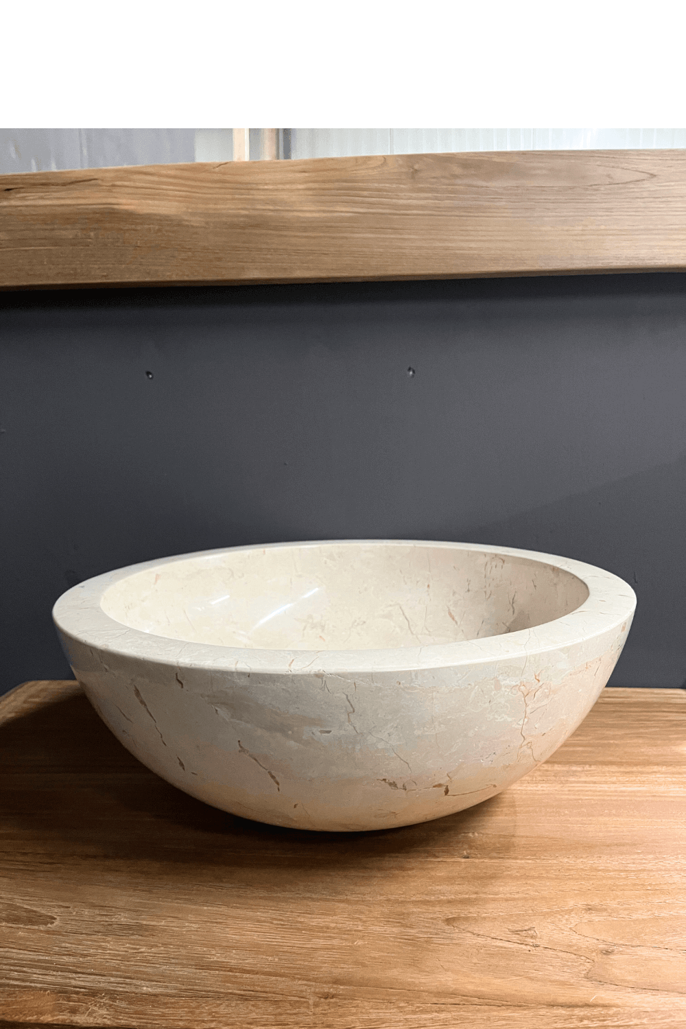 Ronde Marmeren wasbak beige crème