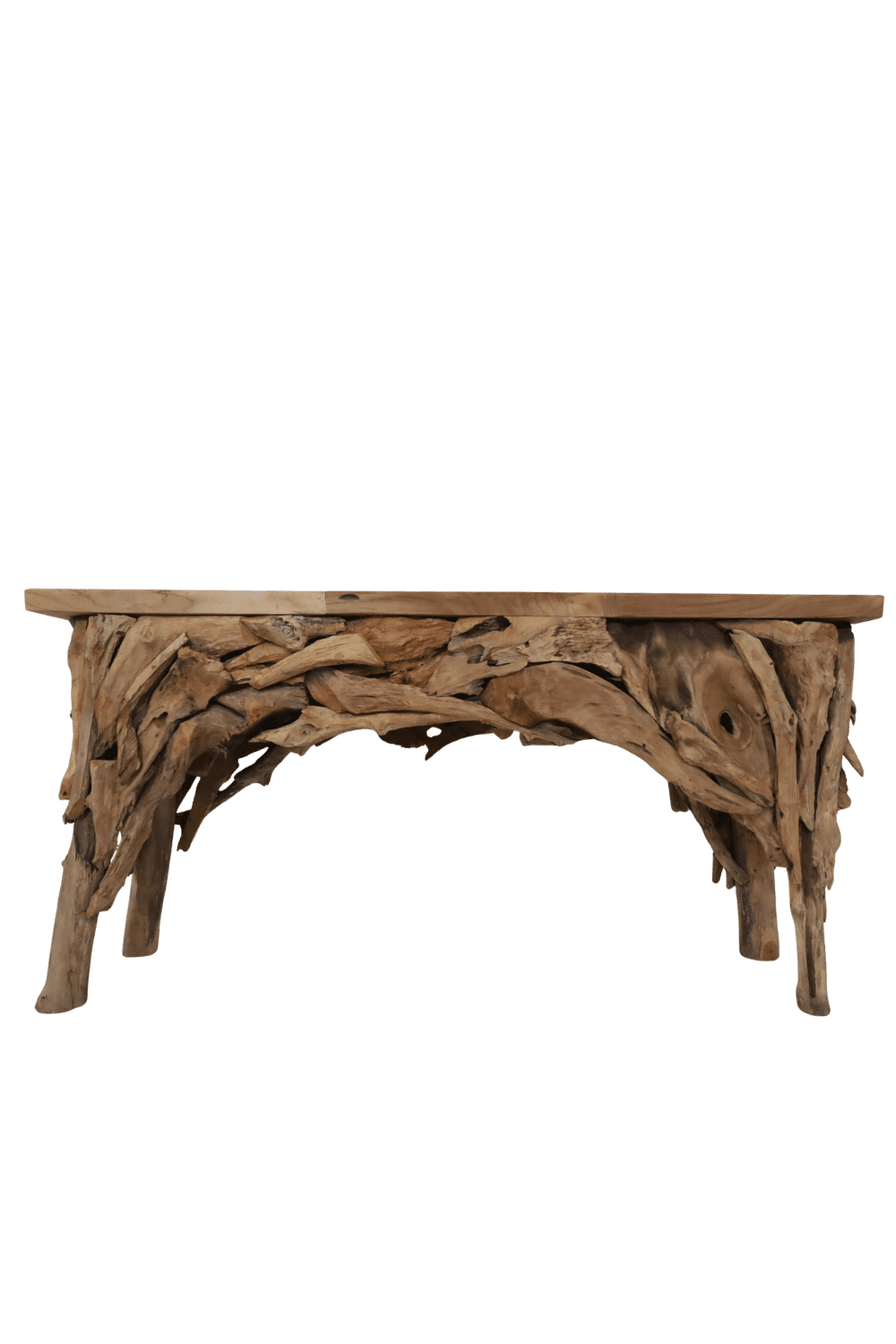 Side table wortel teak ruwe grove side table 160x32x82 cm