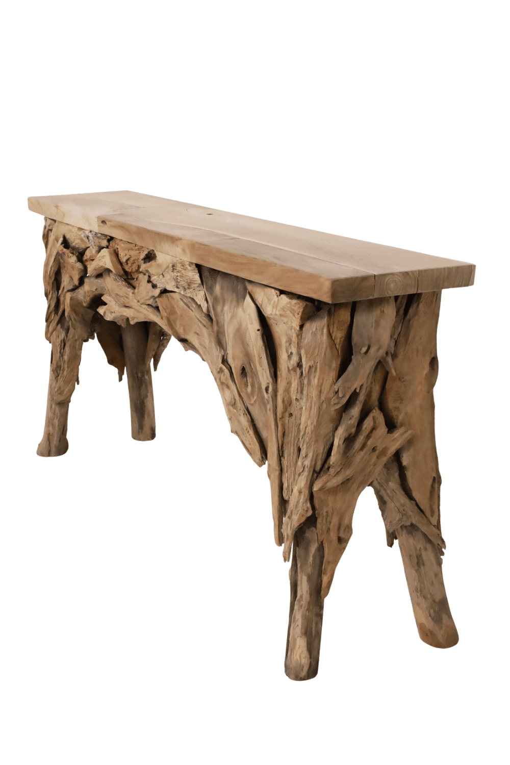 Side table wortel teak ruwe grove side table 160x32x82 cm