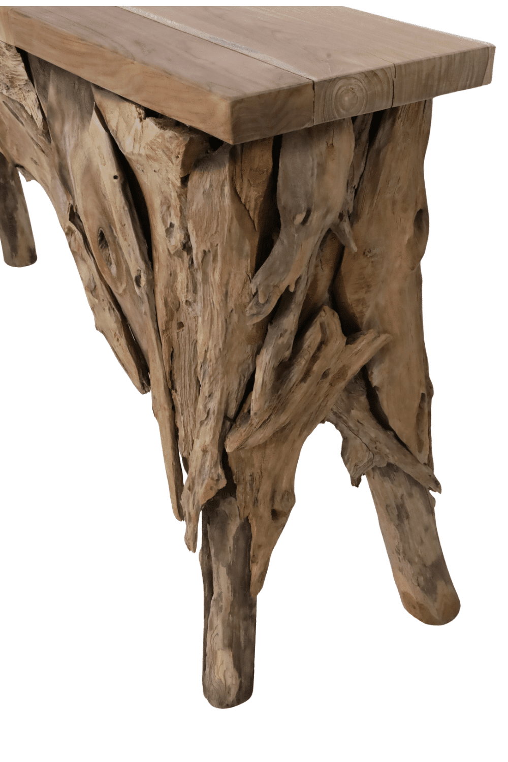 Side table wortel teak ruwe grove side table 160x32x82 cm