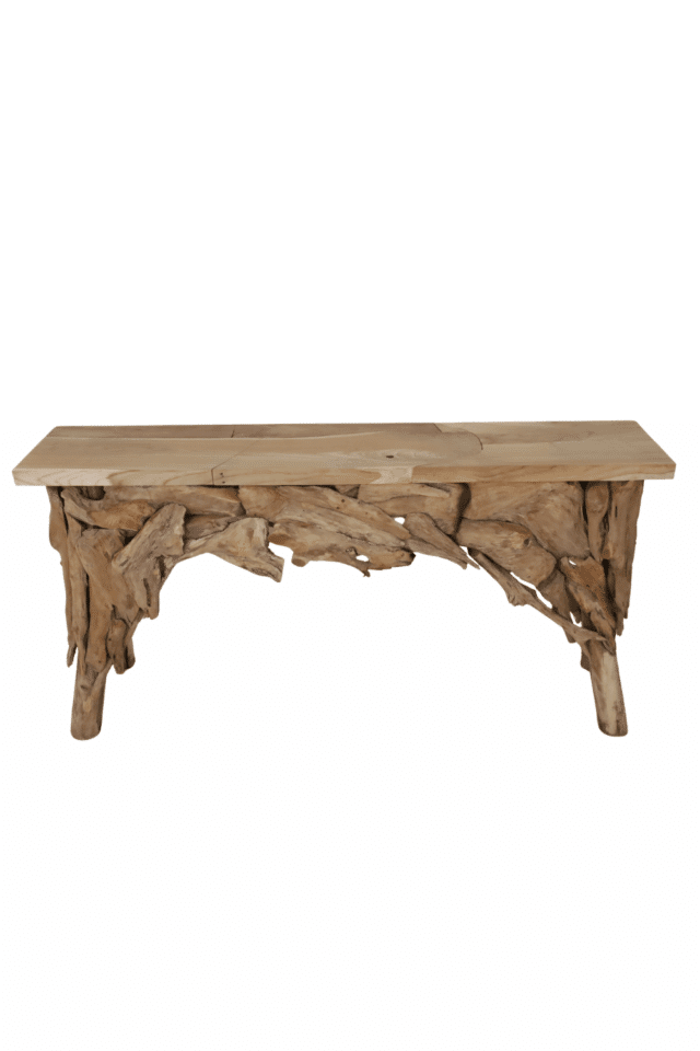 Side table wortel teak ruwe grove side table 160x32x82 cm