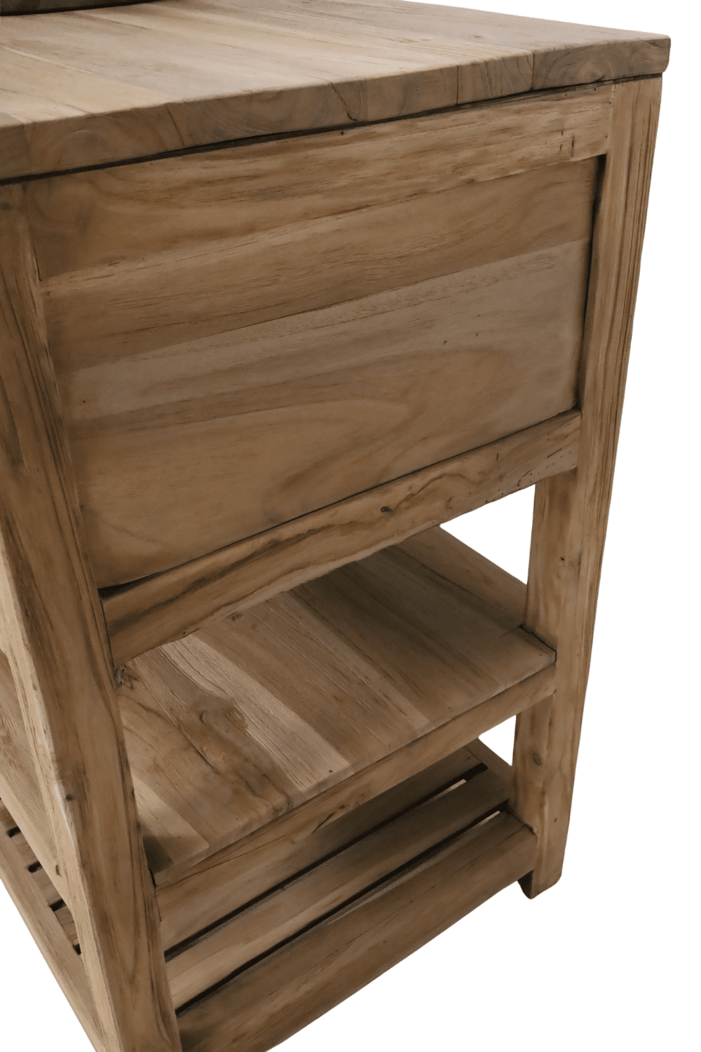 groot Teak houten badkamermeubel 200 cm 4 lades en 2 onderplanken