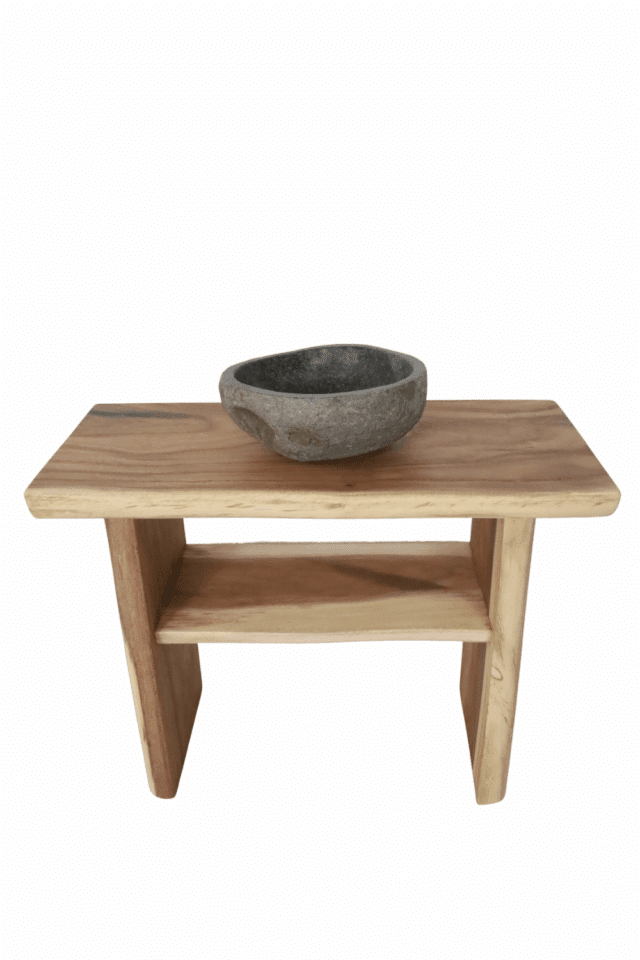 open houten suar boomstam badkamermeubel 100x46x80 cm