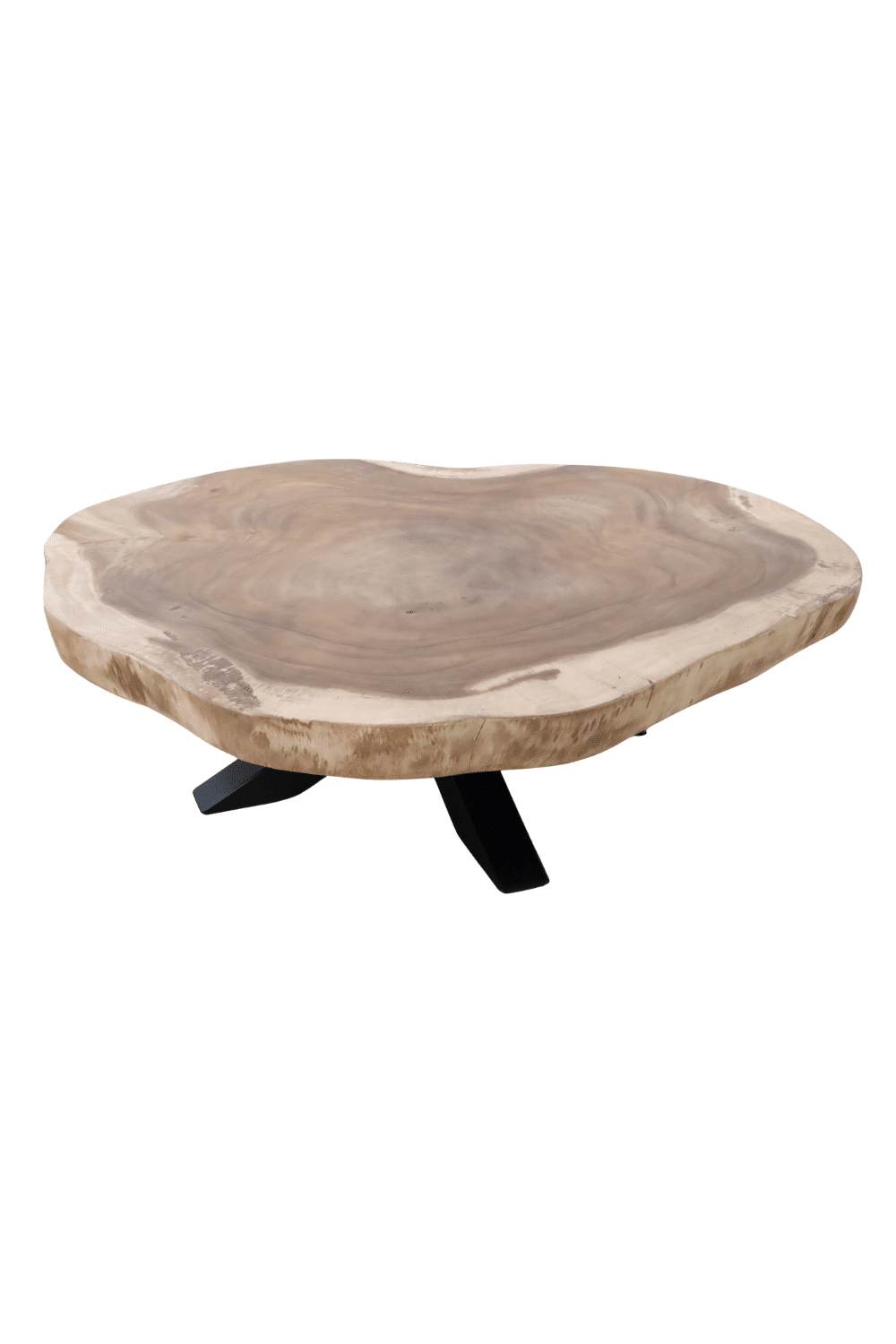 Boomstam salontafel suar hout groot en laag 125x110x38 cm