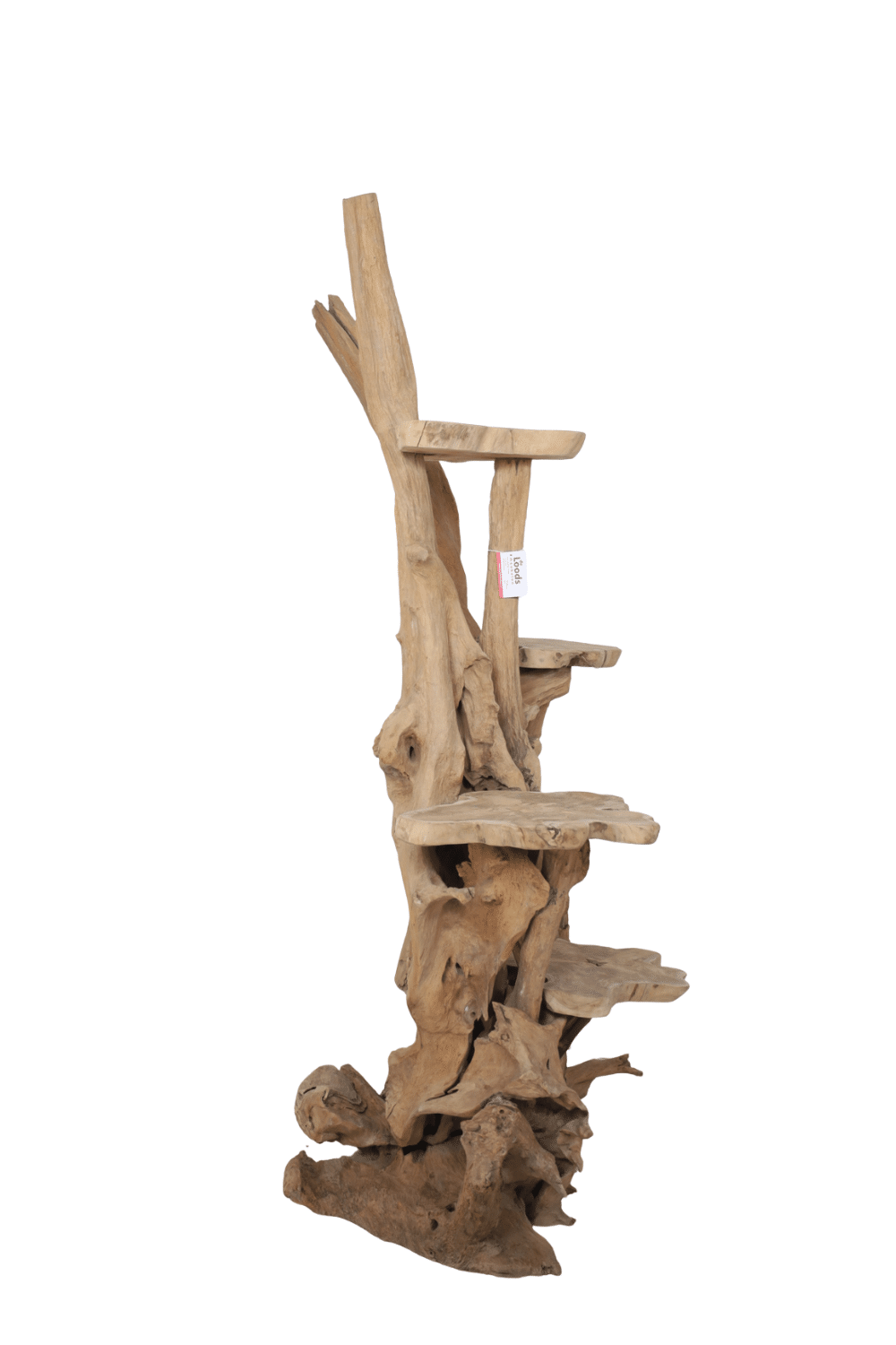 Teak houten etagere kattenpaal 110x75x195 cm