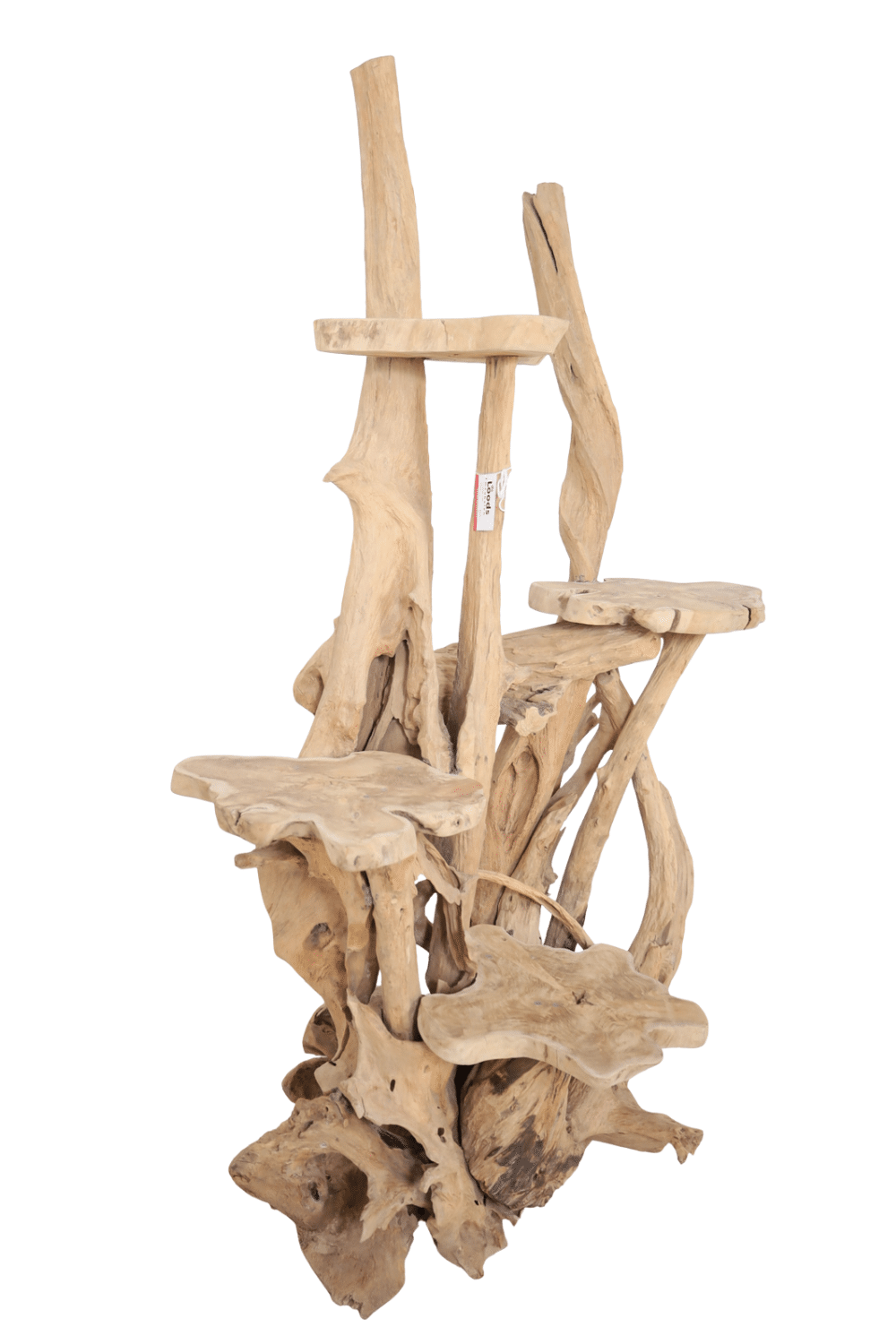 Teak houten etagere kattenpaal 110x75x195 cm