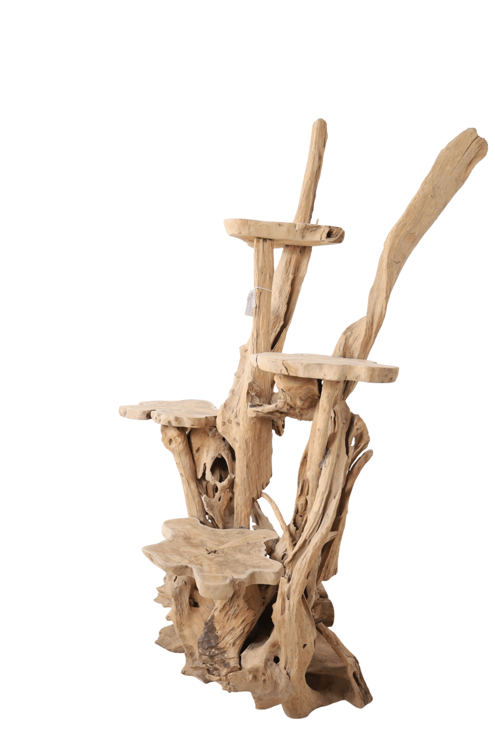 Teak houten etagere kattenpaal 110x75x195 cm