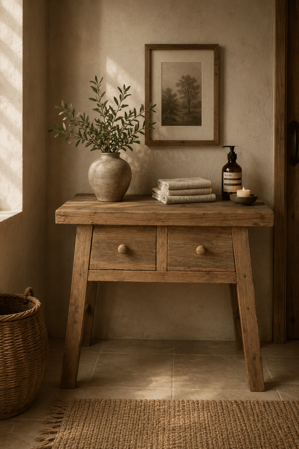 Teak houten sidetable 80 cm Teak houten sidetable 80 cm