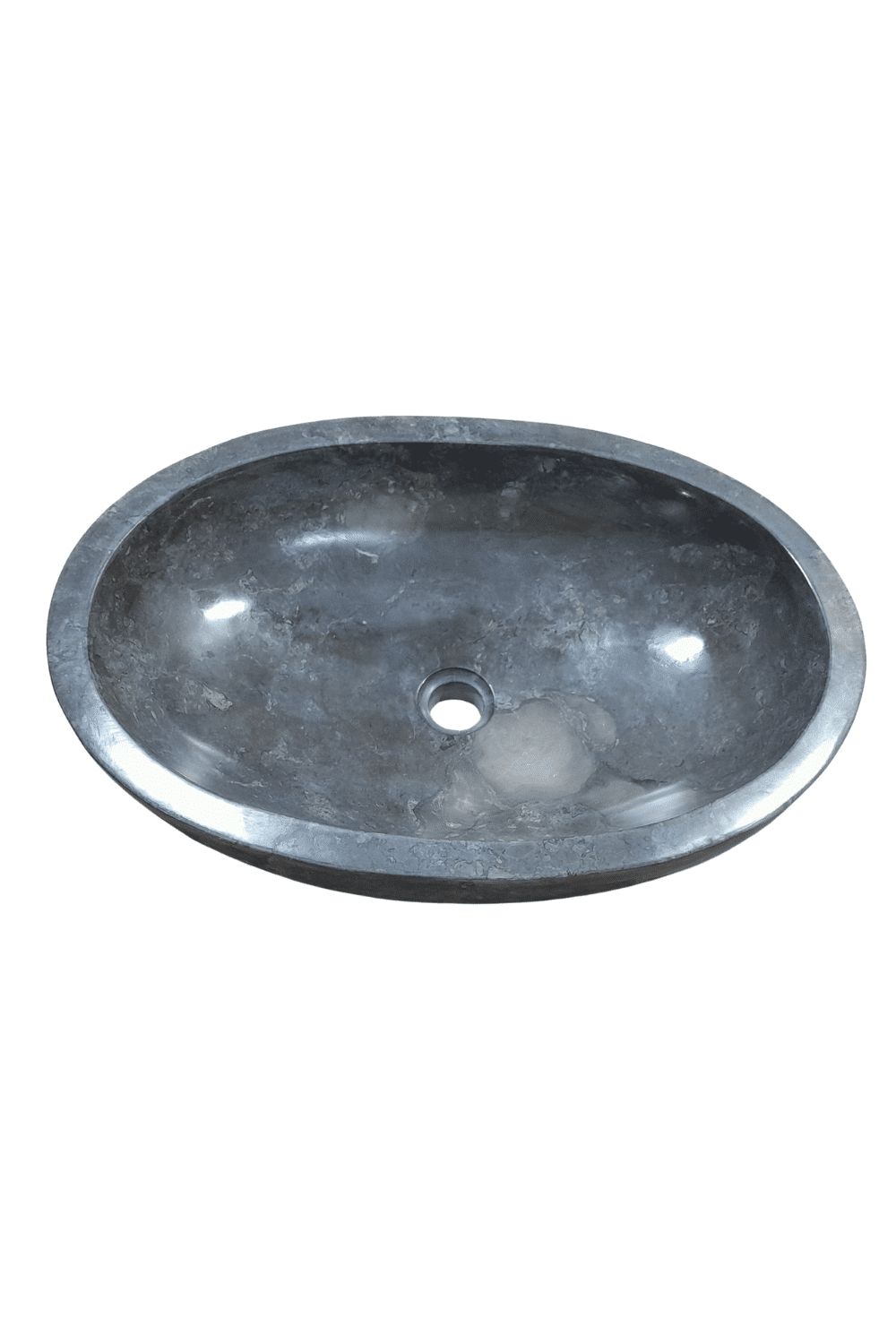 Grijze ovale wasbak marmer 60x40x15 cm