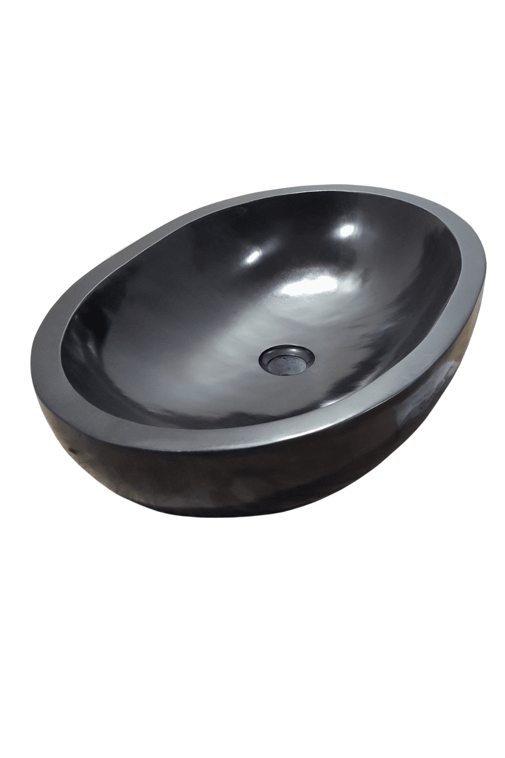 Zwart Ovale Marmeren Wasbak 60x40x15 cm