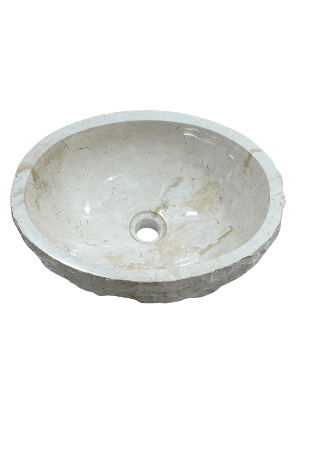 Witte creme ovale wasbak marmer 42x32x15 cm