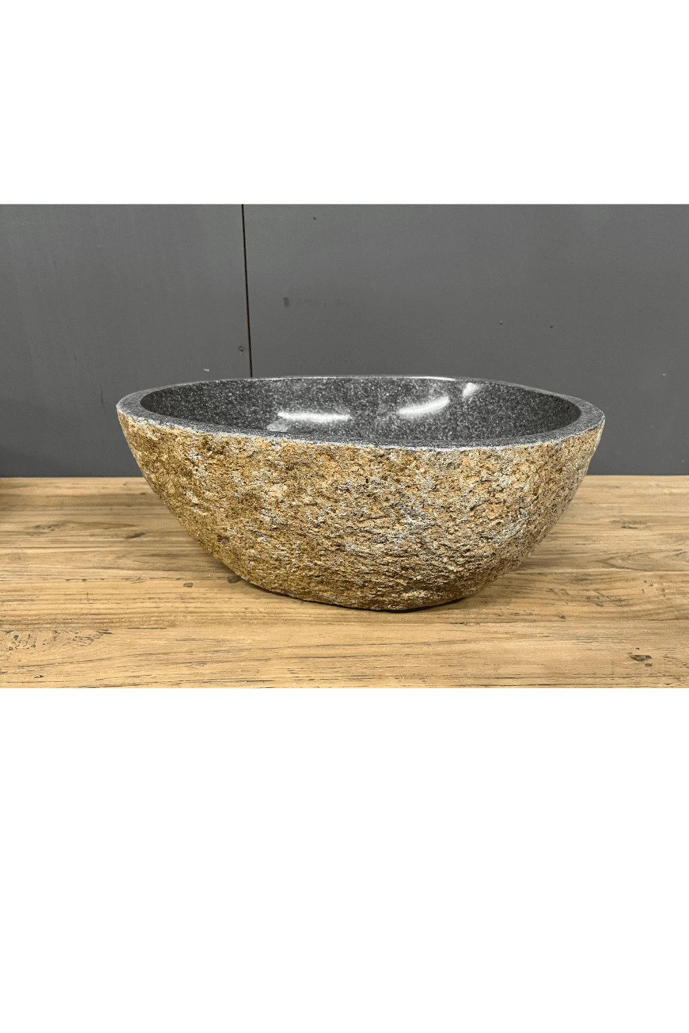 kleine ronde wasbaken twin set van 2 rivierkeien