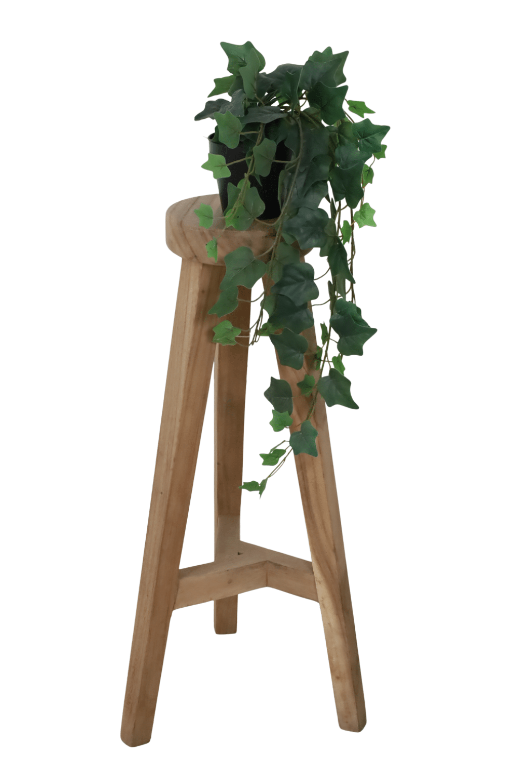 small en rond planten tafeltje suar hout 20cm, 40 cm en 77cm hoog