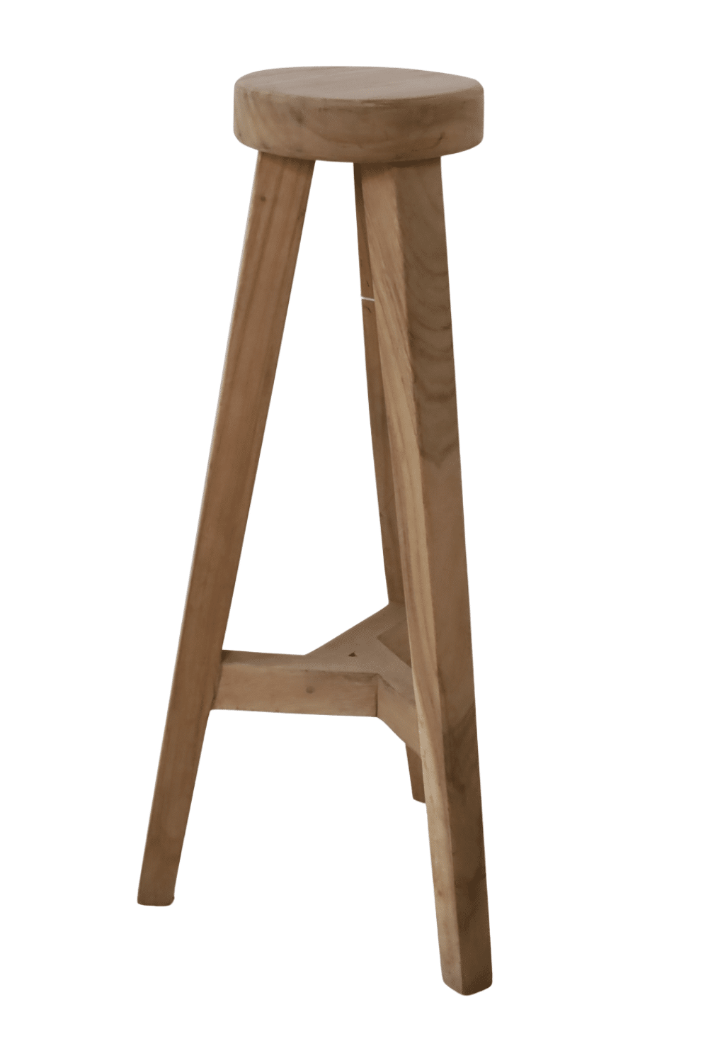 small en rond planten tafeltje suar hout 20cm, 40 cm en 77cm hoog