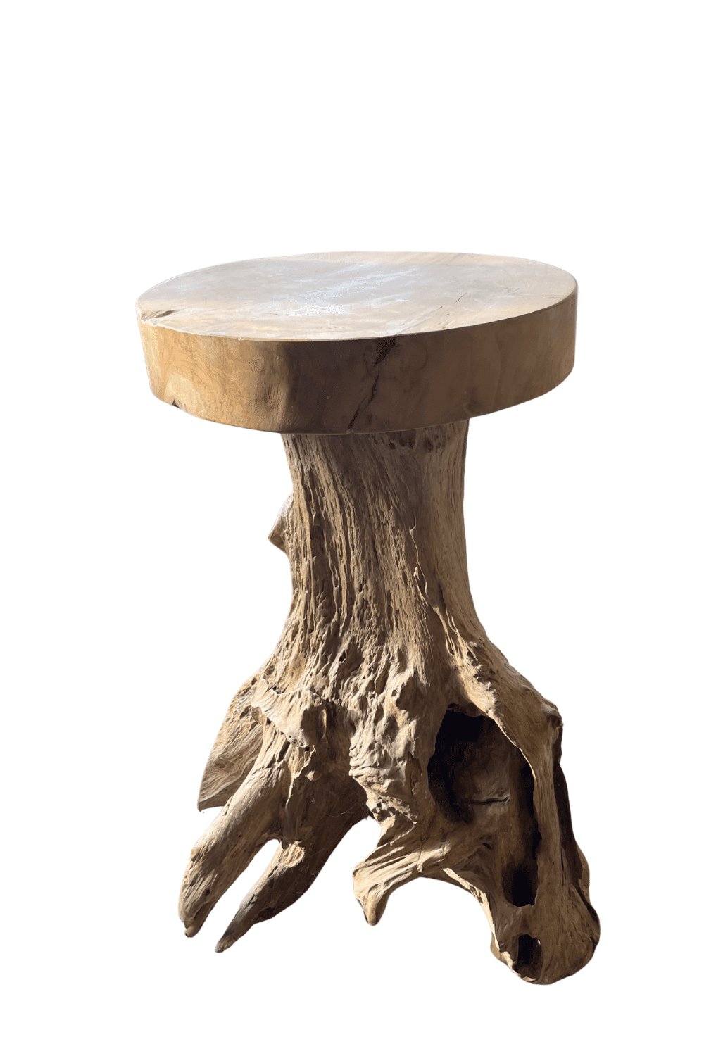 wortel teak pilaar zuil stoere grove grillige pilaar