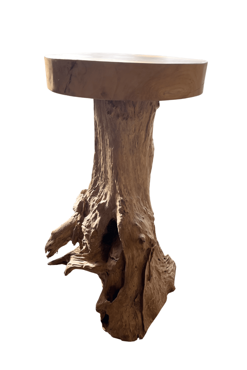 wortel teak pilaar zuil stoere grove grillige pilaar