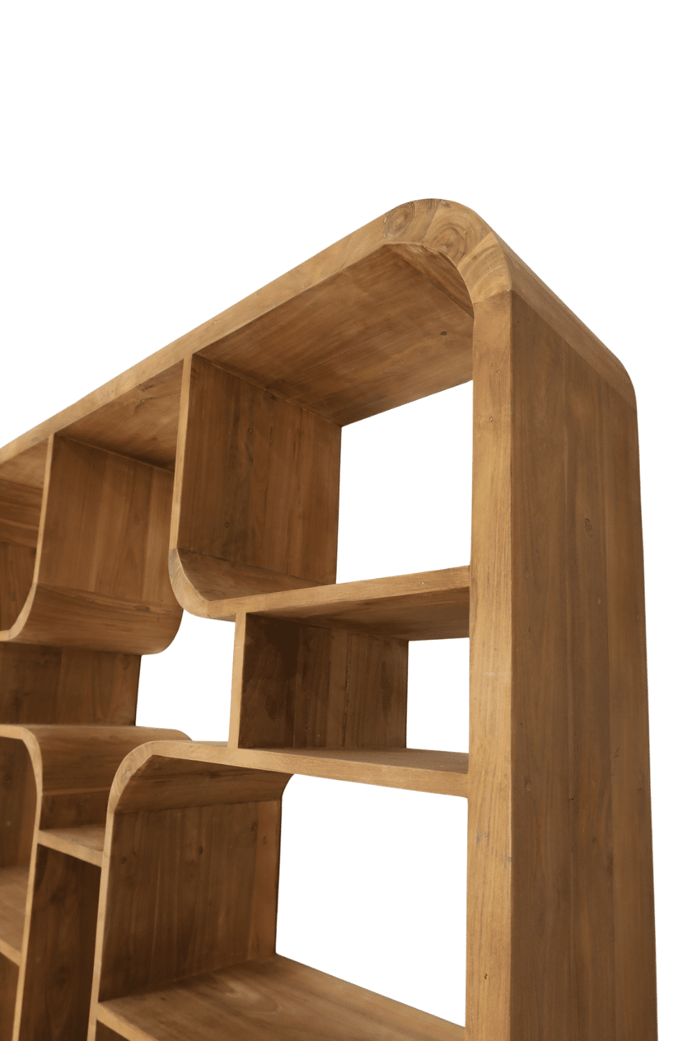 Roomdivider vakkenkast open teak hout 140x30x220 cm